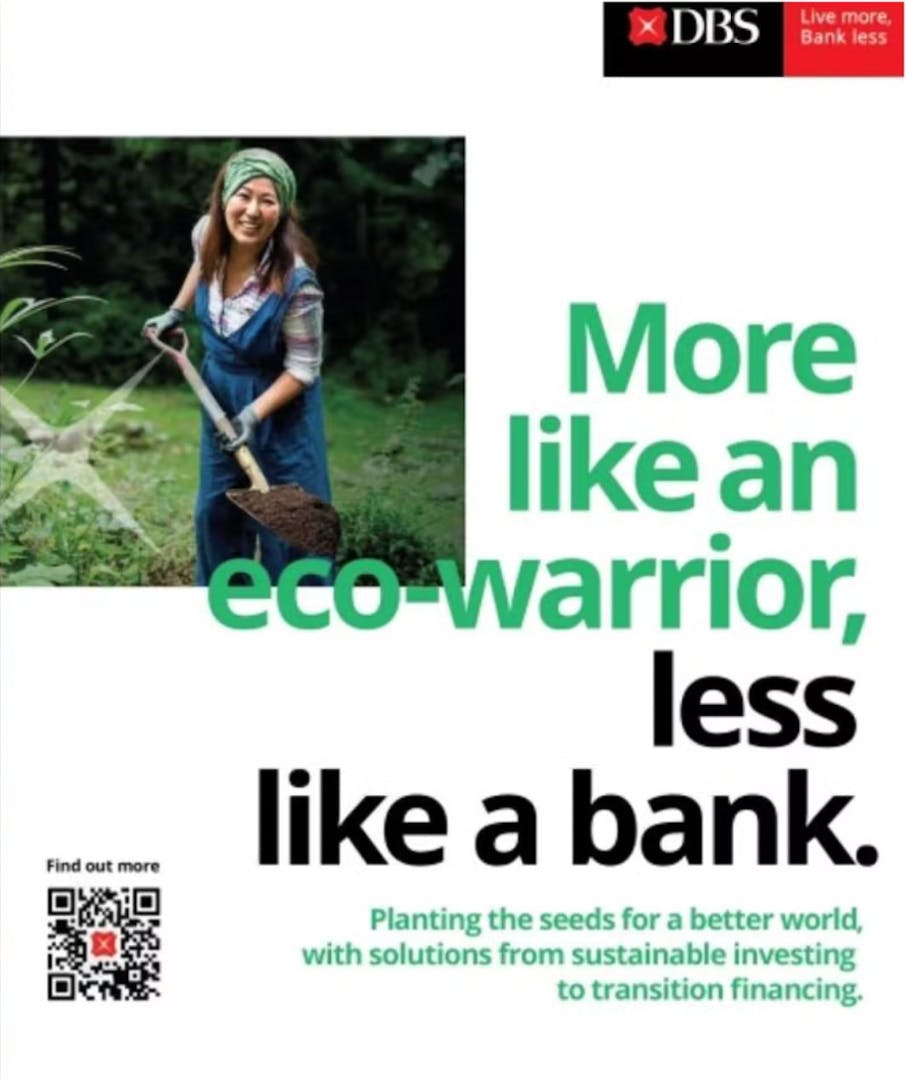 DBS's 'More like an eco-warrior less like a bank' campaign