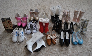 A shoe collection in an average household.
