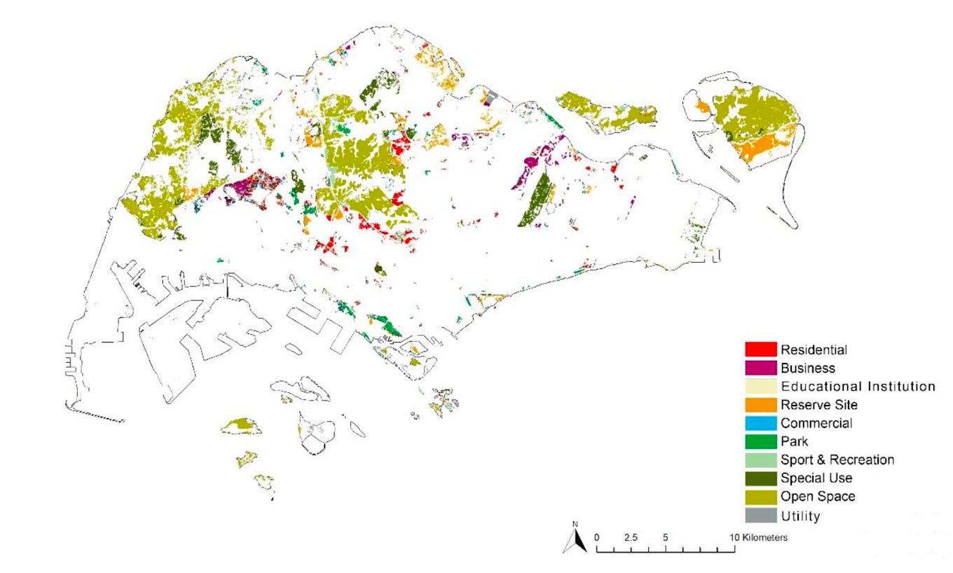 What Singapore's secondary forests will be used for in the future, according to the URA 2019 Master Plan.