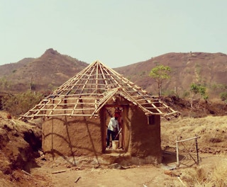A house built using natural, locally sourced materials in India
