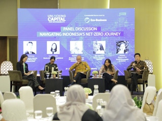 Unlocking Capital for Sustainability Indonesia panellists at the Pullman Hotel in Jakarta