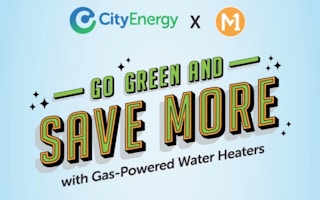 An advertising for City Energy in Singapore, promoting natural gas-powered water heaters as "greener"