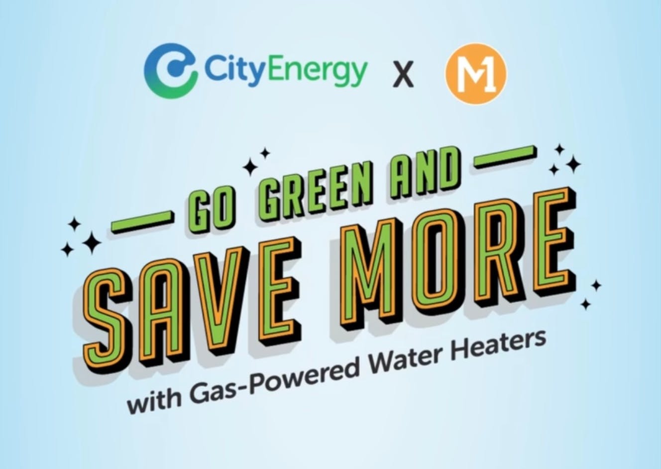 An advertising for City Energy in Singapore, promoting natural gas-powered water heaters as "greener"