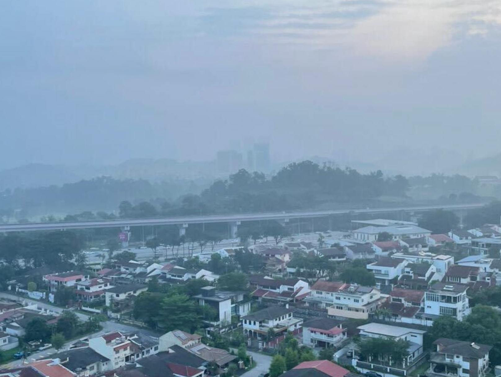 Air pollution spoils the view from a high-rise building in Petaling Jaya, Malaysia