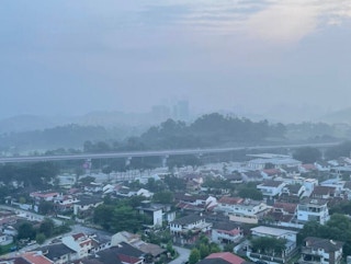 Air pollution spoils the view from a high-rise building in Petaling Jaya, Malaysia