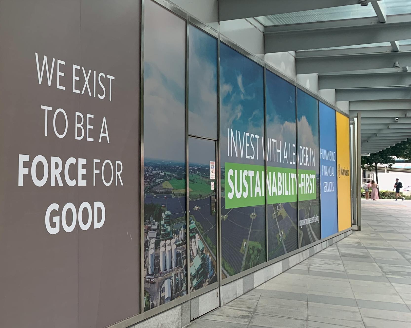 An outdoor billboard promoting Maybank