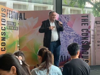 Andy Wilson speaking at The Conscious Festival 2023