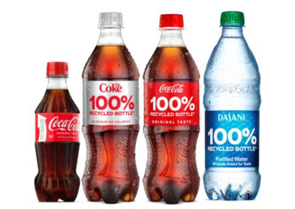 Coca-Cola's 100 per cent recycled packaging
