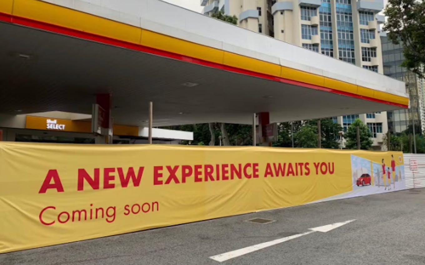 Shell petrol station in Singapore undergoing rennovation