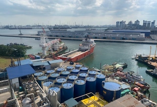 View of Singapore's natural gas plant