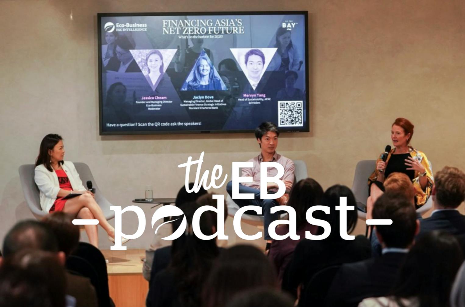 Jessica Cheam, Mervyn Tang and Jocelyn Dove speaking at the Sharpening the ESG focus 2025 event