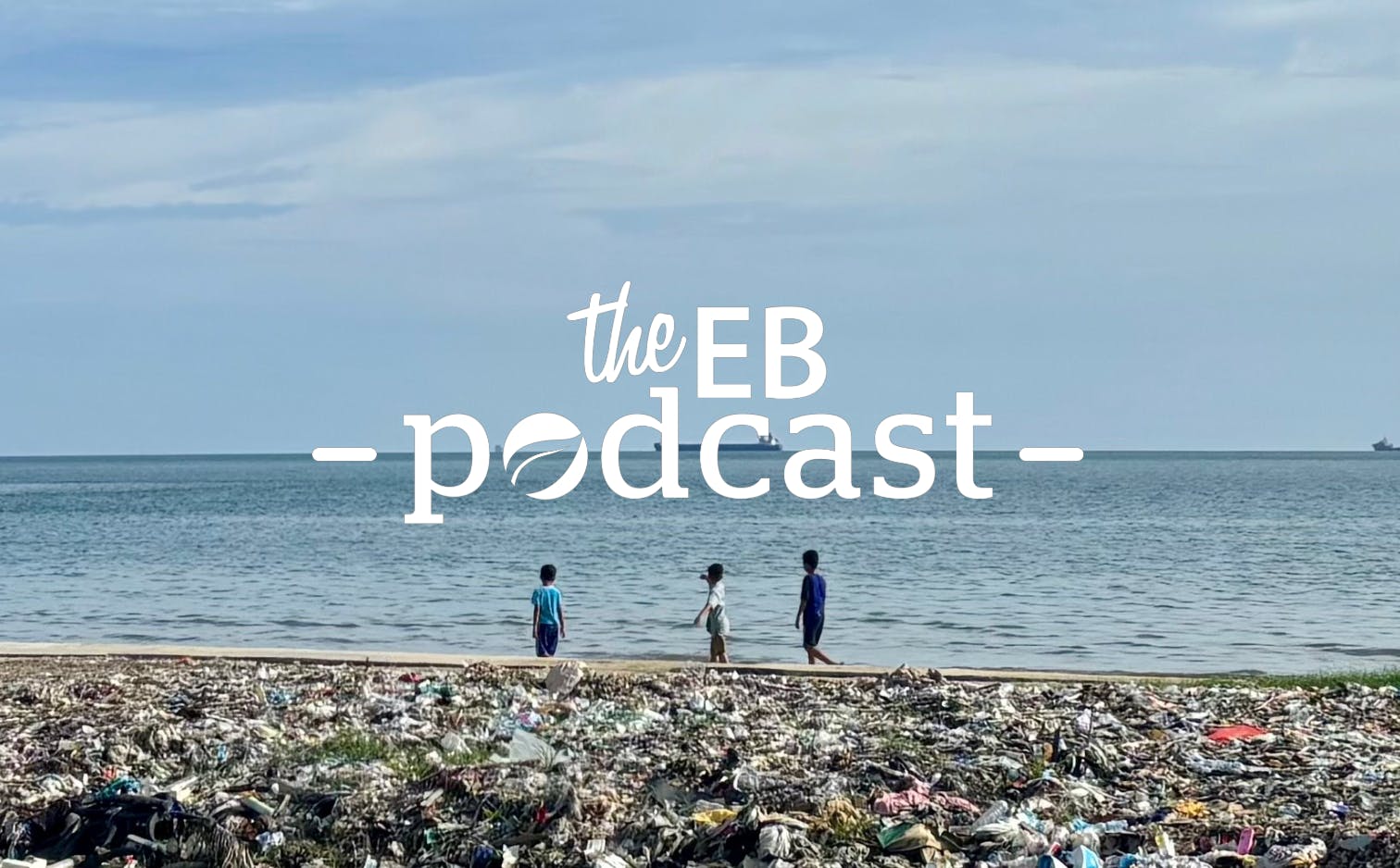 A beach in Balikpapan, Indonesia's "oil city", is covered in plastic trash.