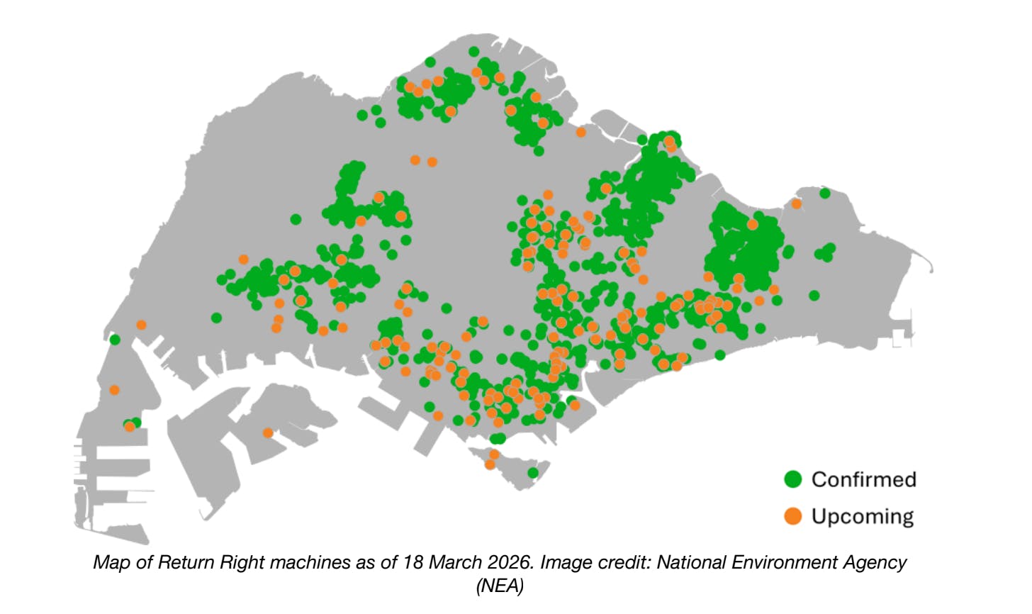Sites for Singapore's reverse vending machines