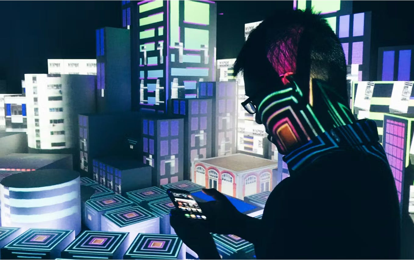 A man using a digital device