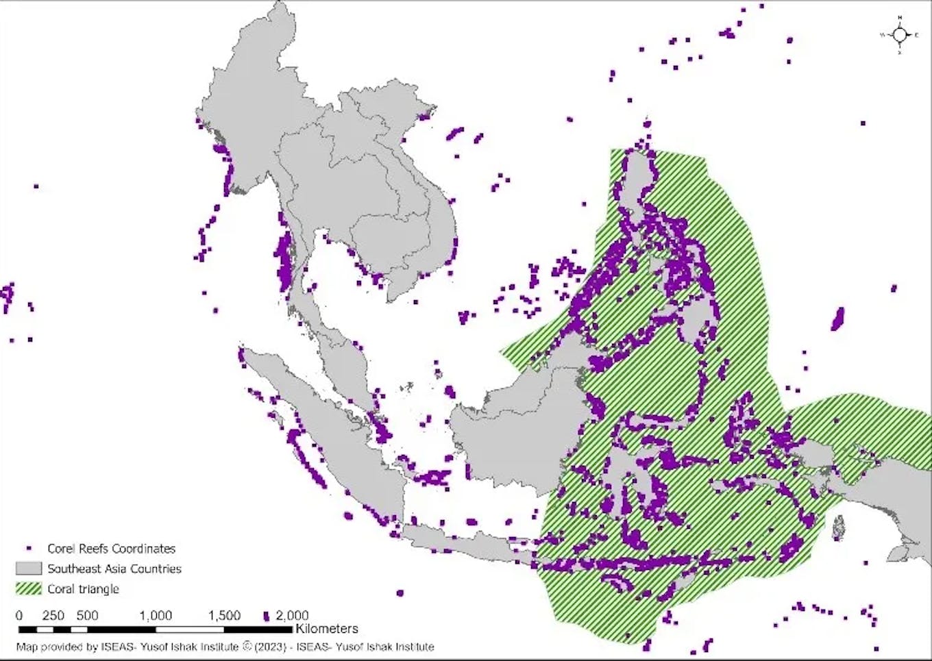 Southeast Asia coral map