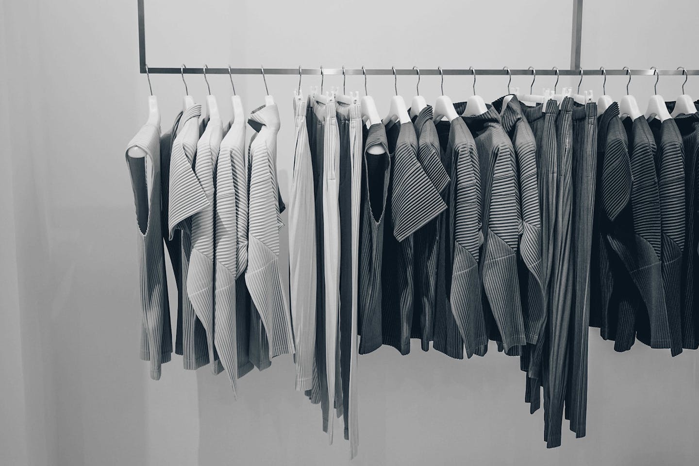 clothes on a rack