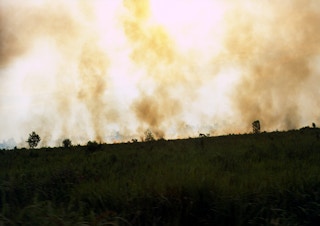 Burning peatlands in Indonesia