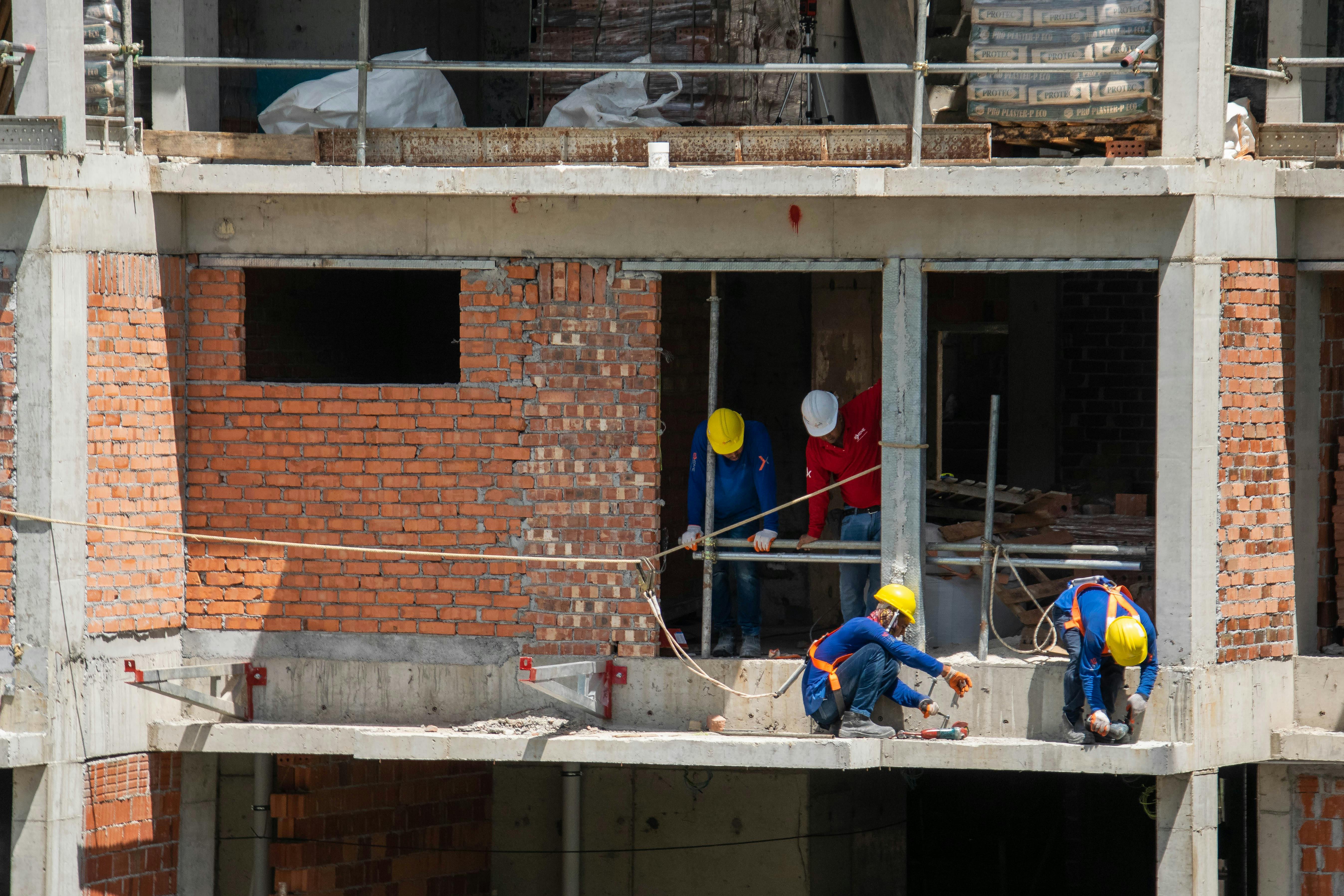 Construction workers under the sun in Singapore