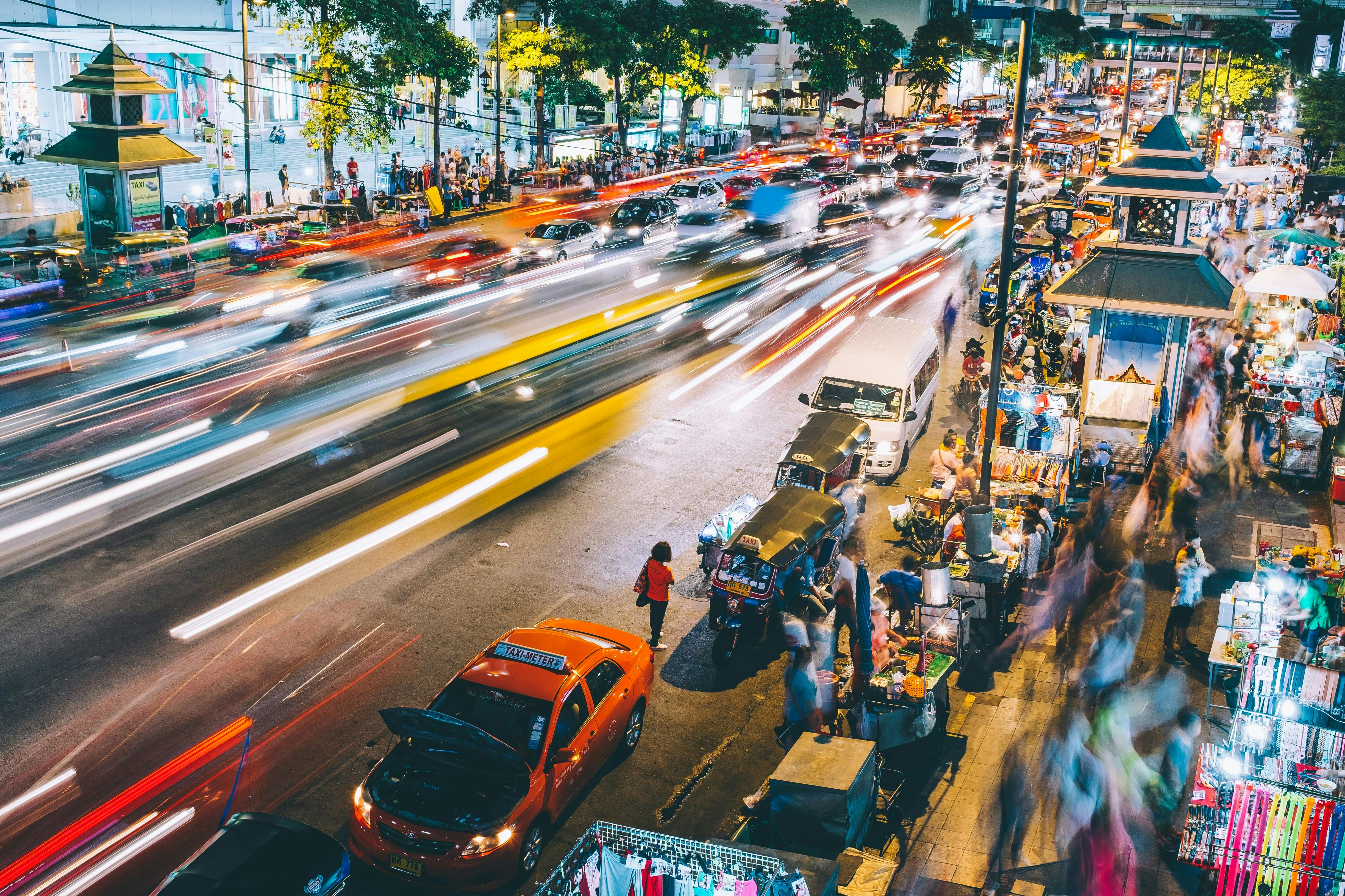 Bangkok traffic at night