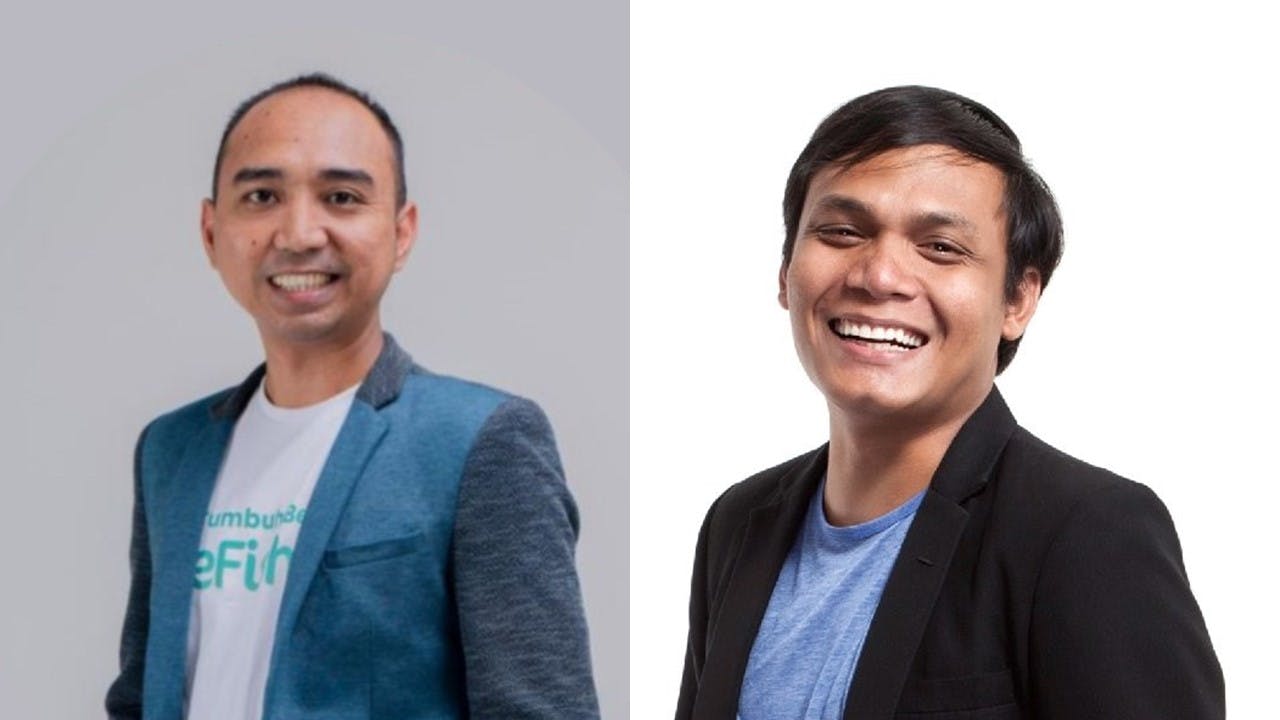 eFishery's co-founders Gibran Huzaifah and Chrisna Aditya
