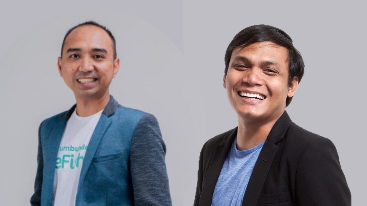 eFishery's co-founders Gibran Huzaifah and Chrisna Aditya