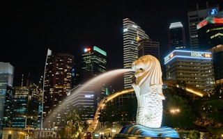 Singapore skyline merlion