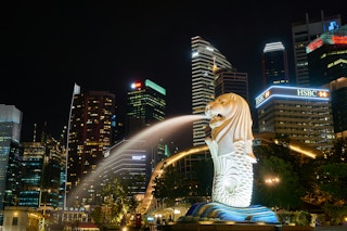 Singapore skyline merlion