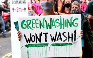 Greenwashing protest during Covid-19