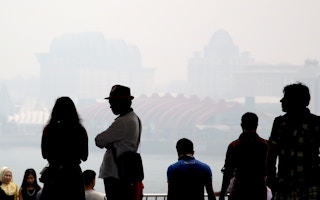 Singapore's Sentosa covered in smog during haze crisis of 2015