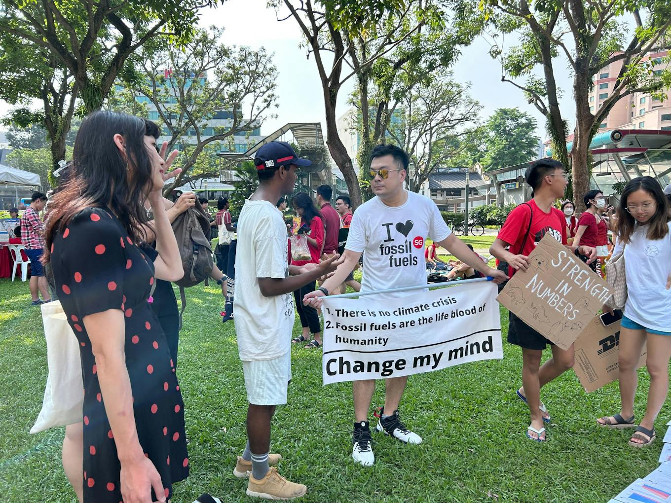 Henry Chew engaging with other rally-goers - SG Climate Rally 2023