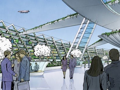 Artist's impression of the city in the sky