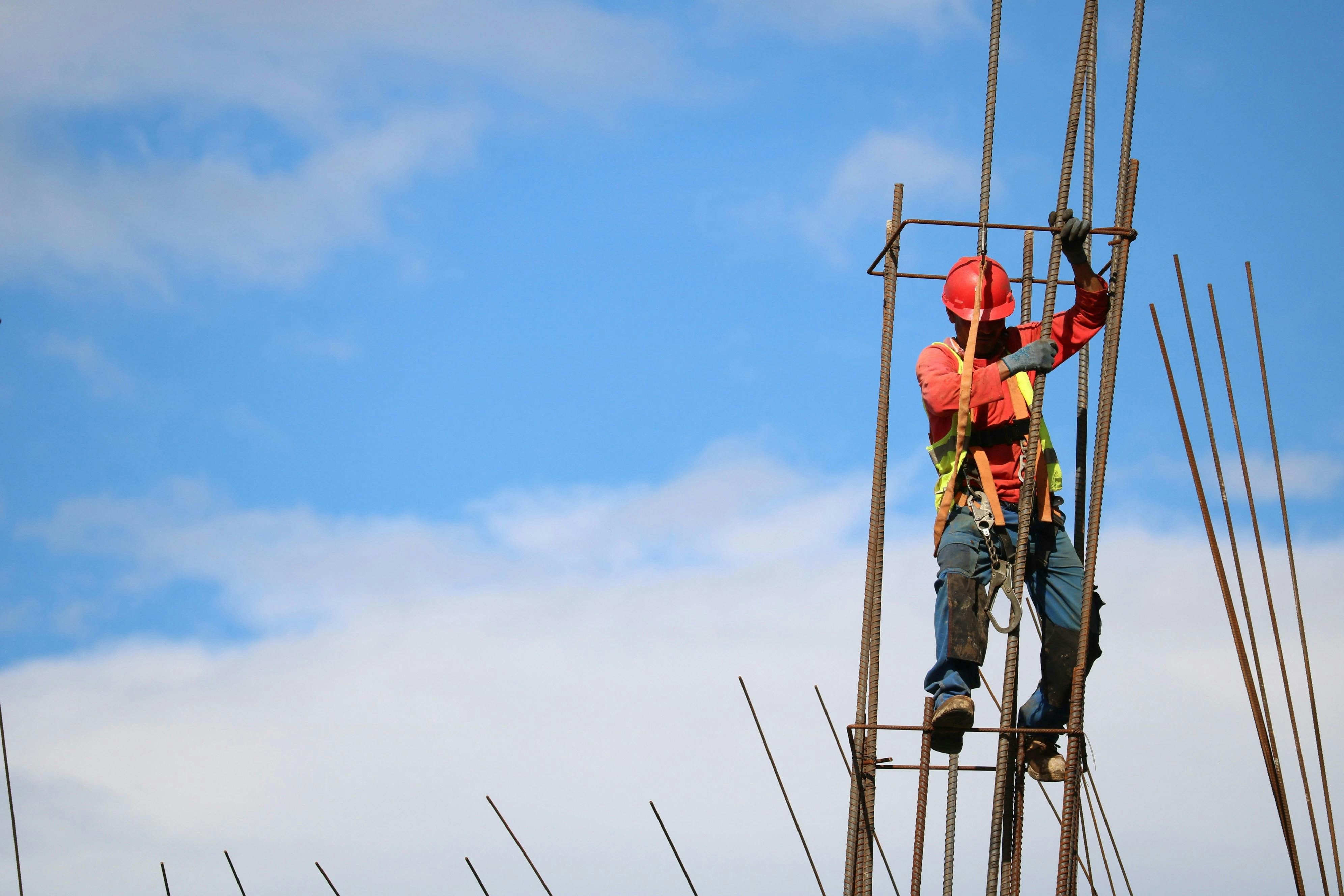 A construction worker under the sun