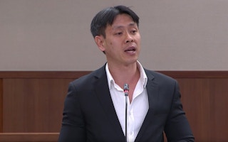 Louis Ng speaking in parliament in 2018.