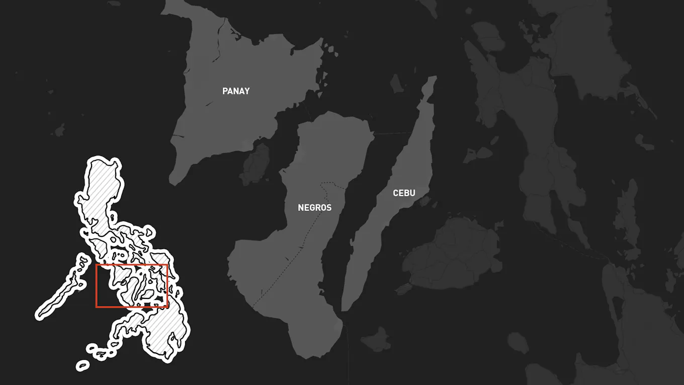 A map of the Visayas region