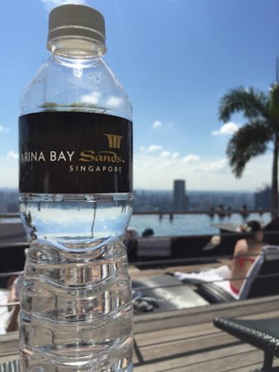 A Marina Bay Sands-branded plastic bottle of water. Image: Tripadvisor.co.nz