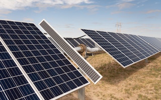 solar panels at a 1-megawatt solar array in West Texas, United States