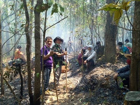 Karen people fighting forest fires 2