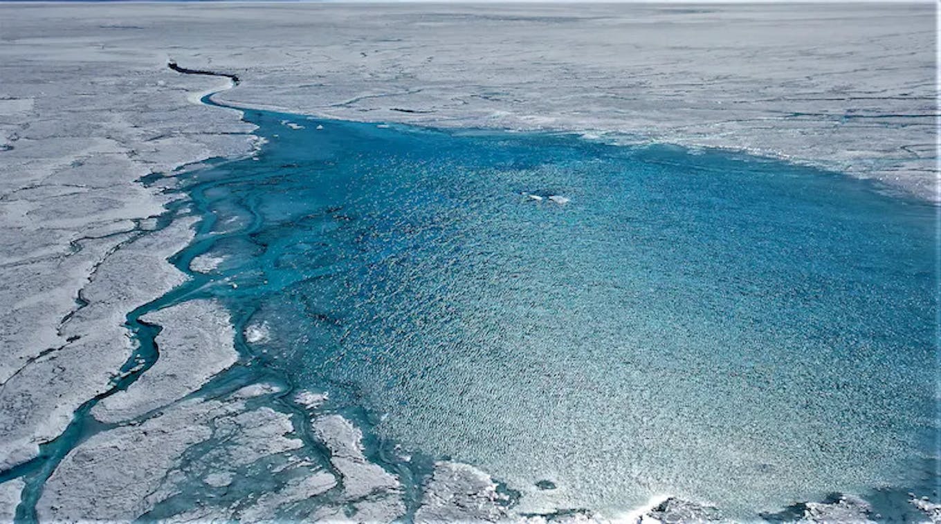 Meltwater lakes ice sheet