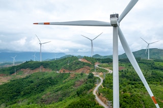 A wind power project in Quang Tri province, Vietnam
