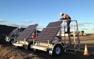 Barrick Gold solar-powered trailer with wireless mesh network