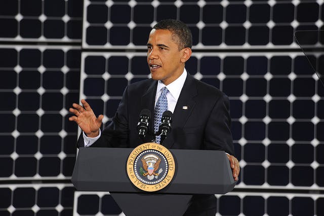 Obama in solar panels