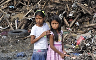 Young girls from Tacloban during Yolanda