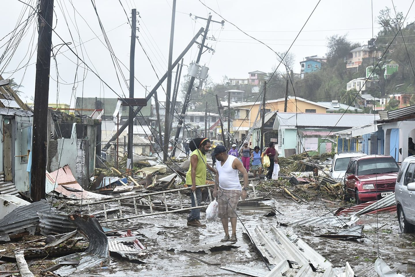 Hurricane Maria destruction in Dominica