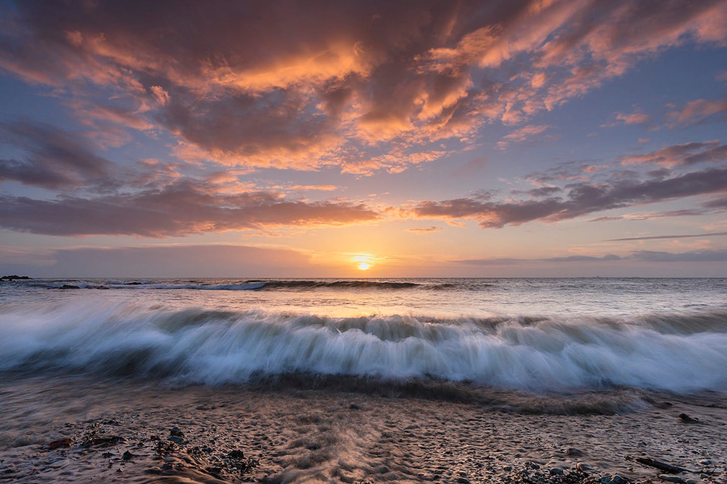 Sunrise view on a beach in the United Kingdom