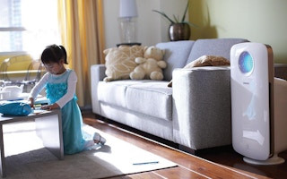 privileged child in a home with air purifier in china 