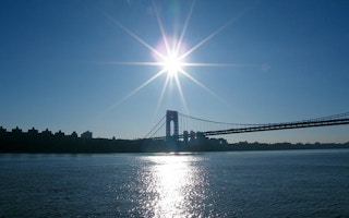 sun over Washington Bridge