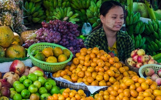 fruit stall in Burma