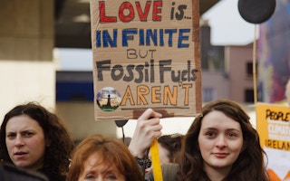 vday fossil fuel protest
