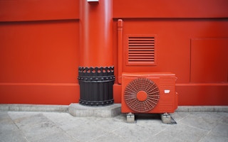 An air conditioning unit installed at Senso-ji, Tokyo's oldest temple. 