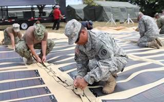 US army installing solar canopy